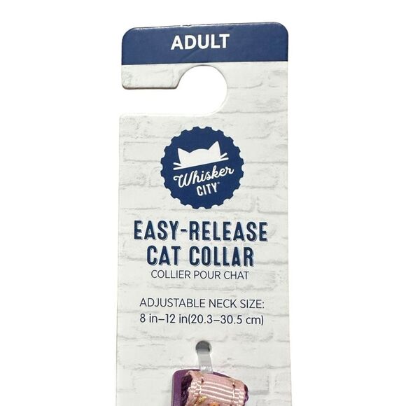 Whisker City‎ Easy-Release Cat Adult Collar Pink Evil Eye Adjustable 8-12" Bell - Picture 3 of 3